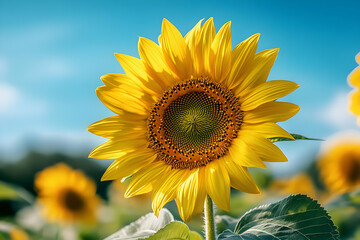 Obraz premium Vibrant Sunflower Close-Up Photo: A Summertime Delight