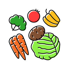 fresh vegetable color icon vector. fresh vegetable sign. isolated symbol illustration