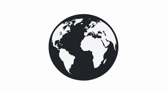 Silhouette Global Earth Planet for Accurate Geography Ubication