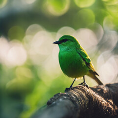 Obraz premium Green Bird Closeup