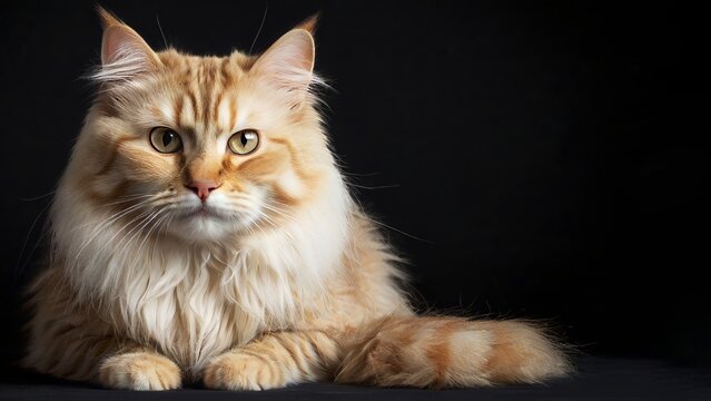 A close study of the Ragamuffin cat's soft, textured fur, ragamuffin cat, black background