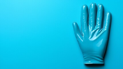 Obraz premium A blue glove on a blue background