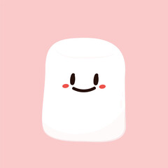 Marshmallow cartoon. marshmallow character design. Marshmallow vector.