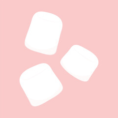 Marshmallow isolated on pink background. Marshmallow vector.