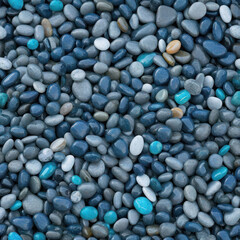 Blue pebbles for background. Stone texture.