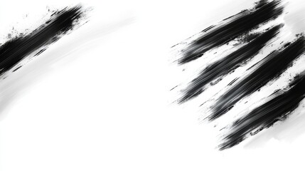 Obraz premium a black and white brush stroke on a white background