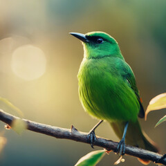Obraz premium Green Bird Closeup