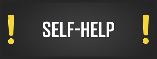 Fototapeta premium Self-Help. A blackboard with white text. Illustration with grunge text style.
