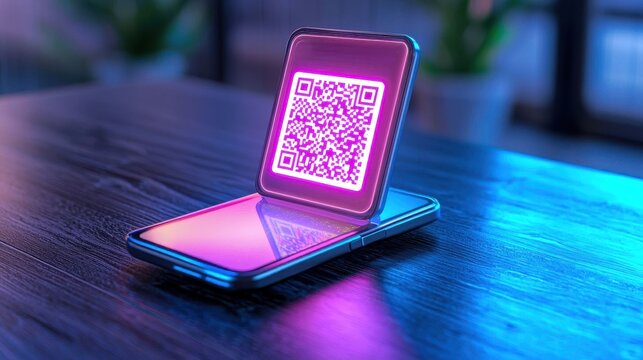 Mobile payment integration, Digital wallet integration with a QR code scanner at a point-of-sale terminal.
