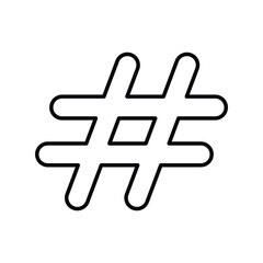 hashtag line icon with white background vector stock illustration