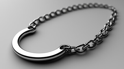 Obraz premium A silver bracelet with a horseshoe on a chain