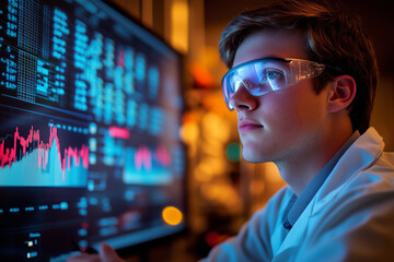 Engineer conducting statistical analysis and interpreting data trends