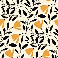Sunny Magnolia Floral Pattern
