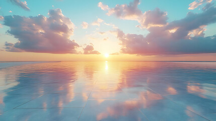 Obraz premium Sunset Reflection on Water Background