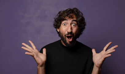 Fototapeta premium young bearded crazy man