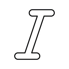 italic line icon with white background vector stock illustration
