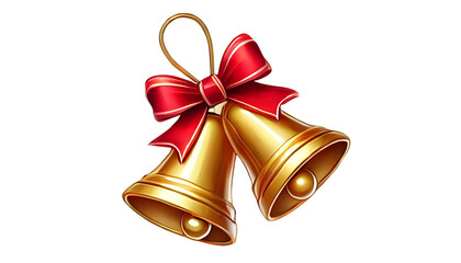 christmas bells with red ribbon