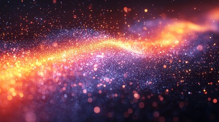 a bright orange and blue background with a lot of lights