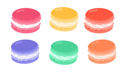 Collection of French Macarons in Different Colors