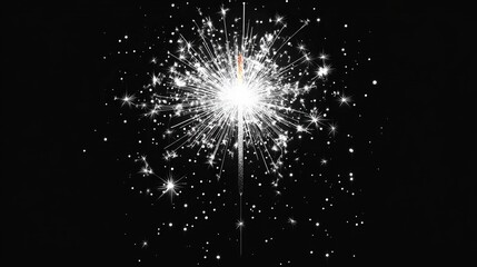 Bright sparkler lighting up the night sky with dazzling fireworks