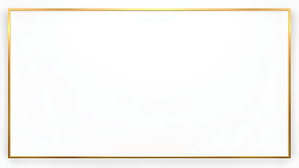 Obraz premium Gold frame on white background. 3D rendering. Empty template.