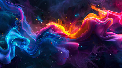 Fototapeta premium colored liquid on black background