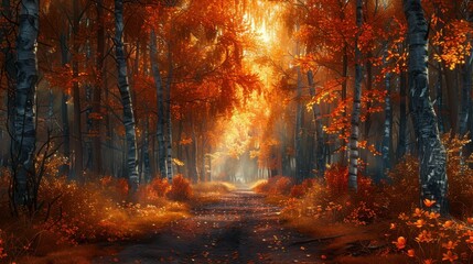 A forest with a path through it