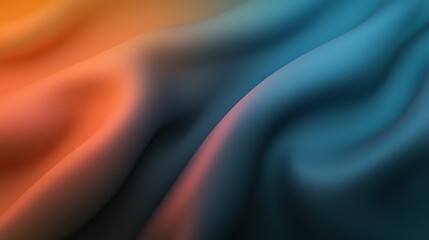 Obraz premium Abstract image of flowing fabric in shades of orange and teal.