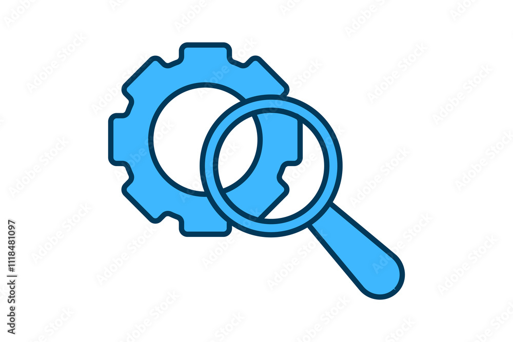Poster advanced search icon. icon related to search. suitable for web site, app, user interfaces, printable