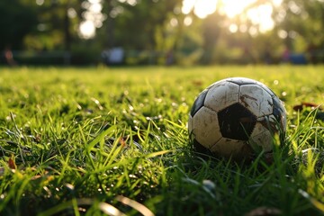 2014 World Cup Soccer Background with Grass and Ball - Blank Banner for Compeition