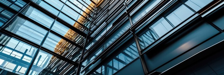 Abstract Geometric Architecture: Industrial Minimalism with Metal Wall and Glass Door