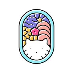 kawaii food color icon vector. kawaii food sign. isolated symbol illustration