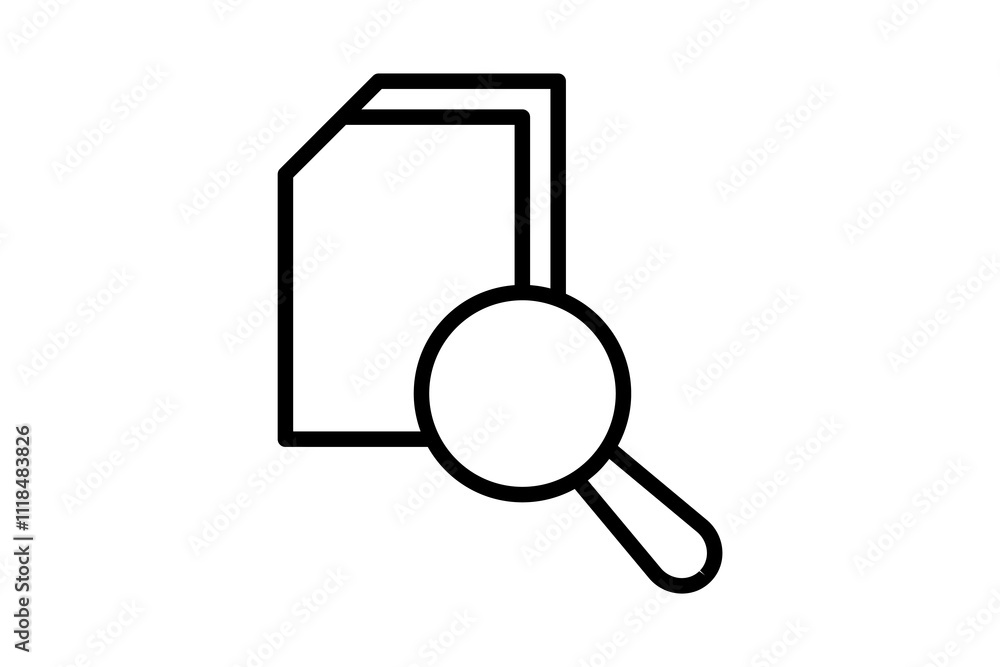 Aufkleber file search icon. icon related to search. suitable for web site, app, user interfaces, printable etc