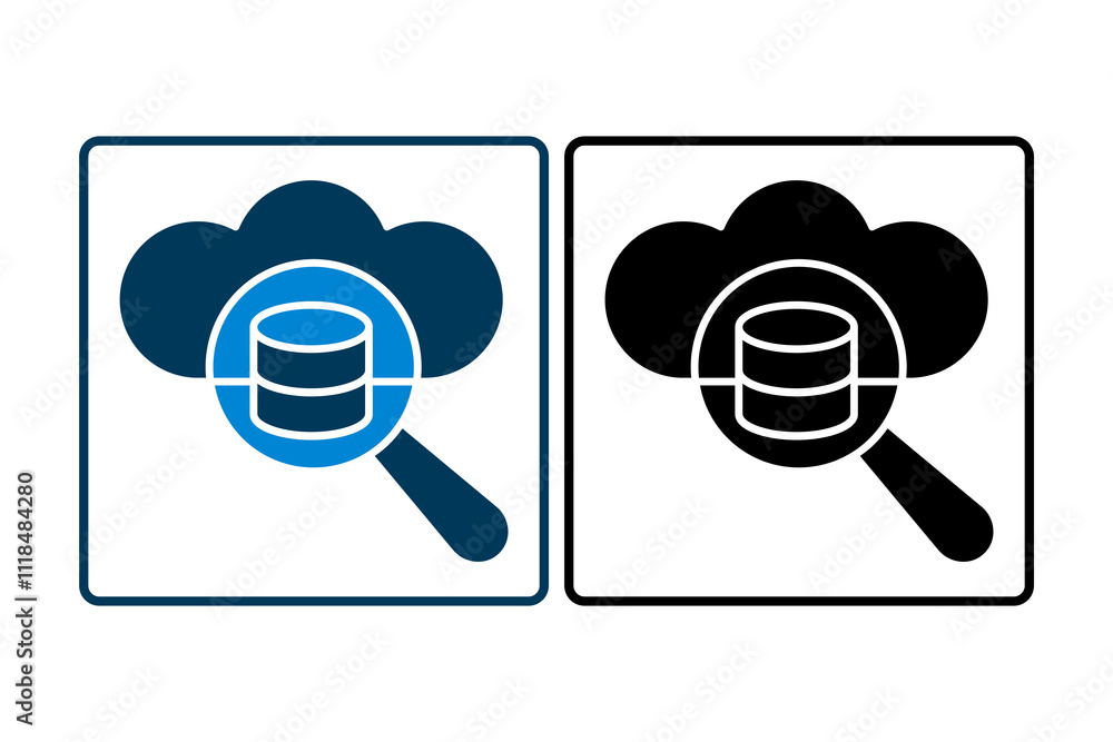 Poster database search icon. icon related to search. suitable for web site, app, user interfaces, printable