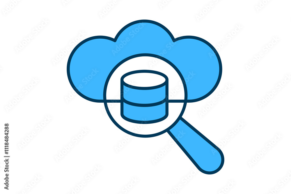 Poster database search icon. icon related to search. suitable for web site, app, user interfaces, printable
