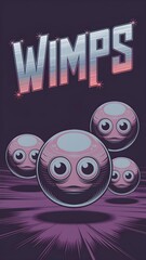 In the context of this humorous image, the term "Wimps" seems to refer to the cute, round little characters in the foreground, who look innocent and harmless despite the title.