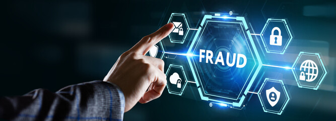 Fraud Alert Caution Defend Guard Notify Protect Concept.