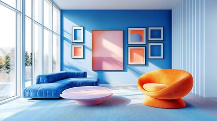 Modern Colorful Interior Living Room Design