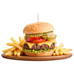 Burger set bundel hyper realistic, PNG image, no background