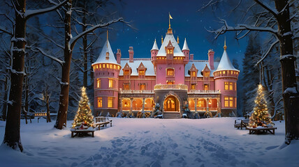Fototapeta premium city in winter evening