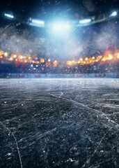  Hockey ice rink sport arena field with a sporting trophy cup - stadium