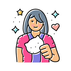 amigurumi kawaii color icon vector. amigurumi kawaii sign. isolated symbol illustration