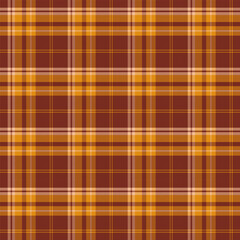 Plaid with twill weave repeat pattern.Checkered tartan  gingham seamless pattern in brown.Geometric graphic vector illustration background design for fabric and prints.