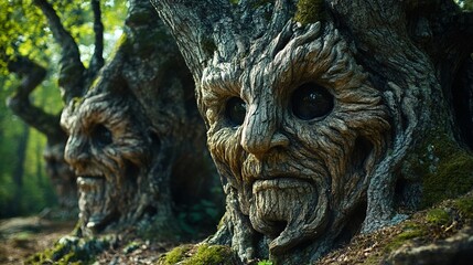 Enchanted forest of talking trees, each with its own unique personality and wisdom


