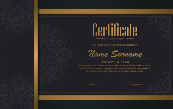 Luxury mandala certificate award diploma - Powered by Adobe
