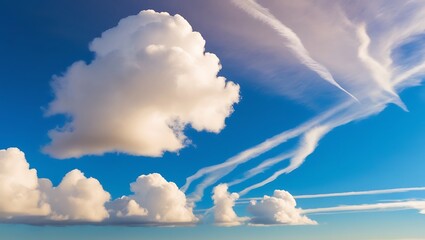 Beautiful sky with cumulus clouds