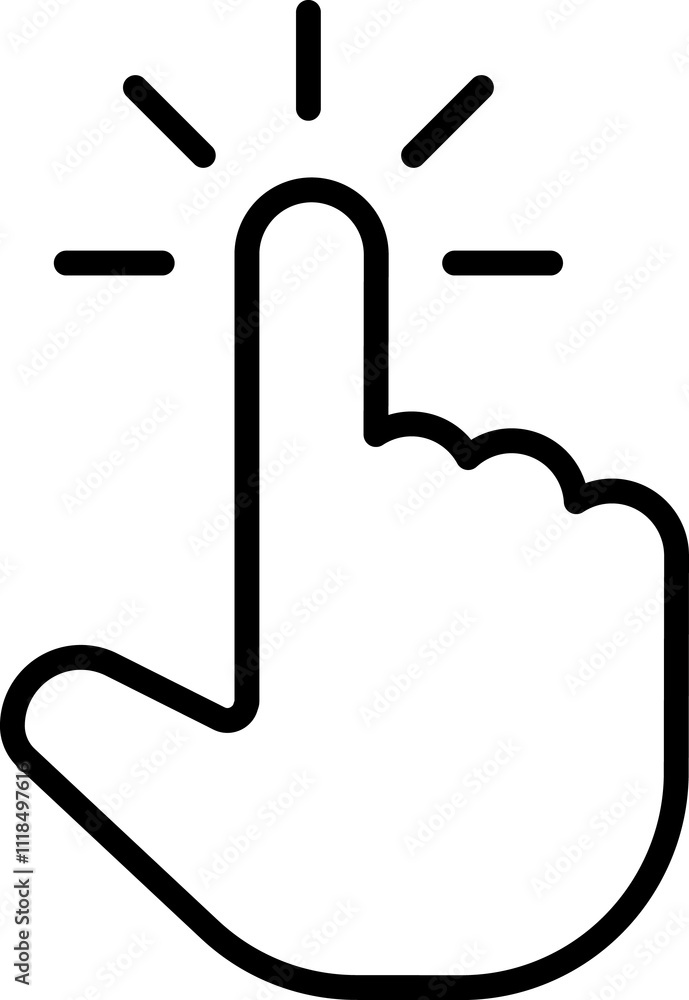 Poster mouse click cursor icon. hand mouse pointer pictogram on transparent background. finger web click po