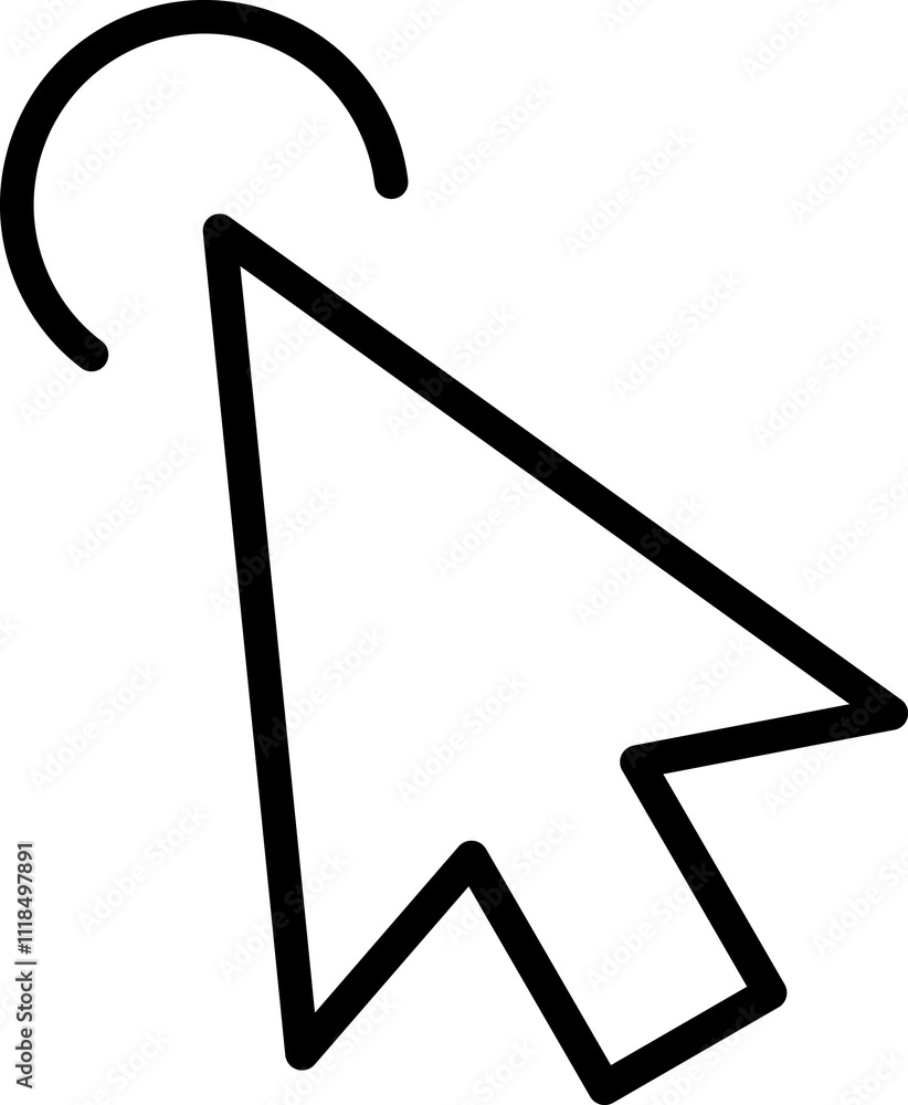 Poster mouse click cursor icon. hand mouse pointer pictogram on transparent background. finger web click po