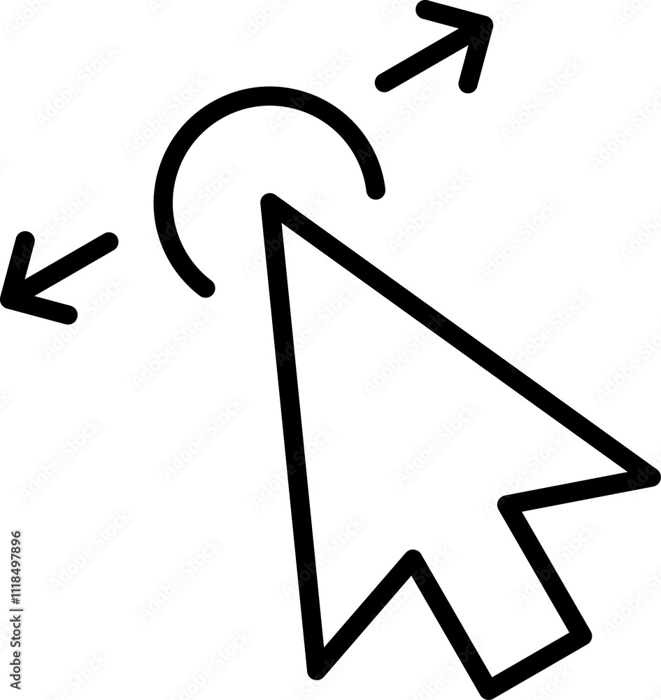 Poster mouse click cursor icon. hand mouse pointer pictogram on transparent background. finger web click po