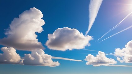 Beautiful sky with cumulus clouds